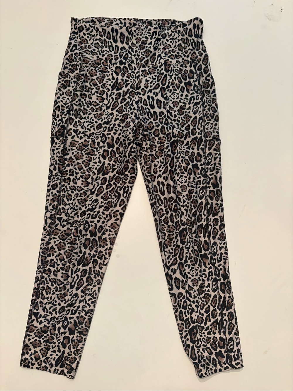 Bally Leopard-Print Active Leggings in Black, Tan, Cream w Pockets